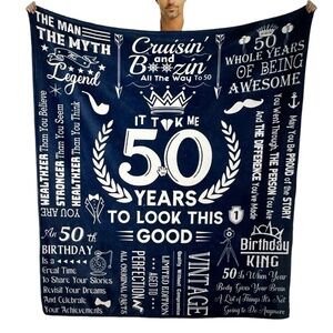 Happy 50th Birthday Throw Blanket 60x50